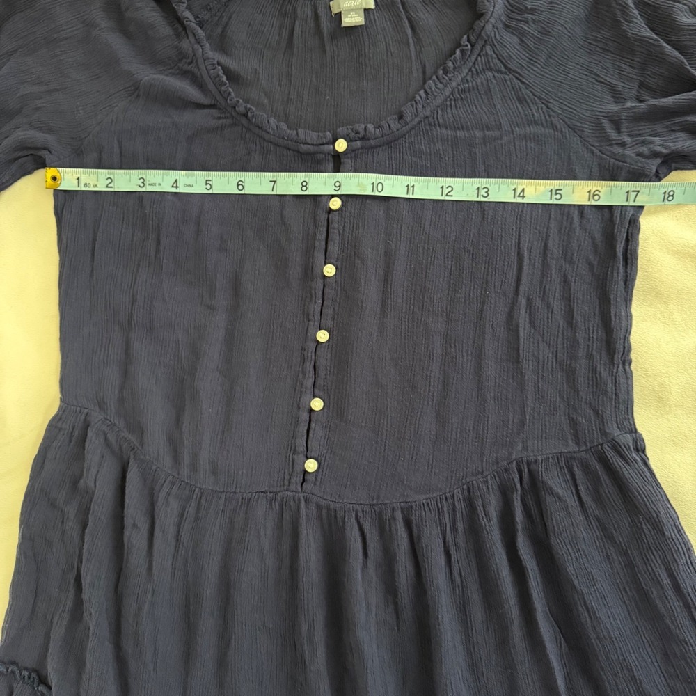 Aerie Blue Long Sleeve Peasant Mini Dress Size X Small - Picture 9 of 10